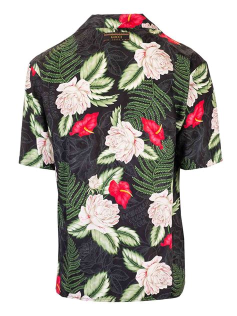 gucci hawaiin shirt green|gucci green and brown shirt.